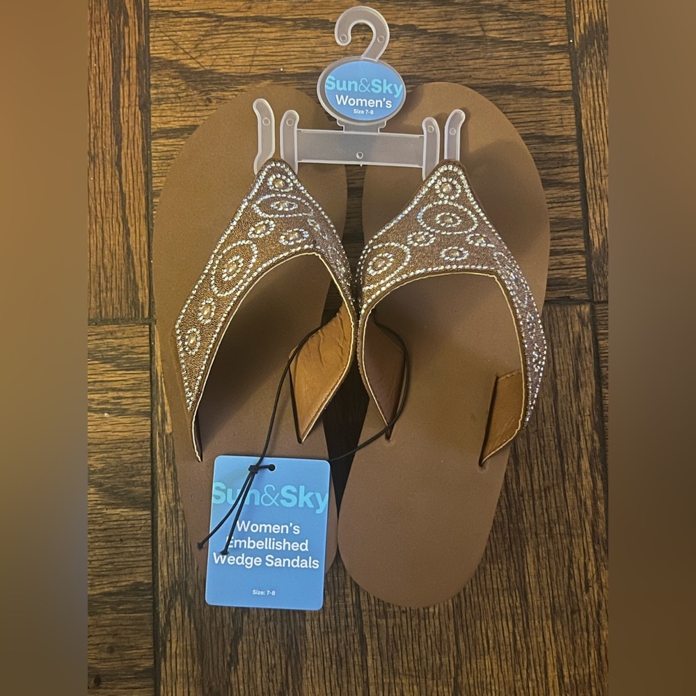 Woman’s embellished wedge sandals